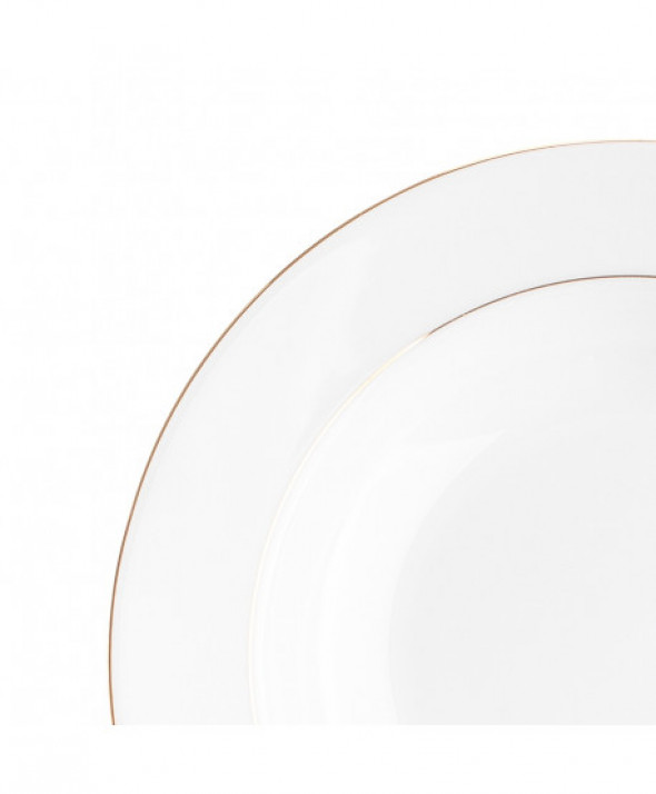Talerz głęboki porcelanowy MariaPaula Złota Linia biały 23 cm