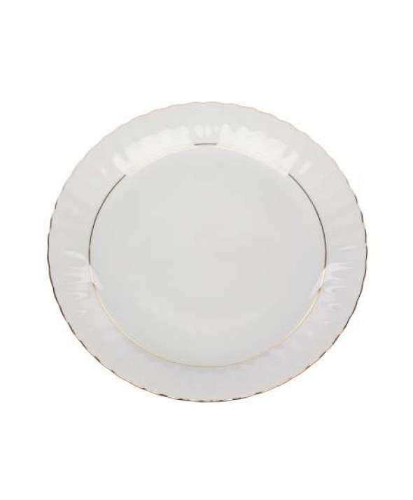 Talerz obiadowy płytki porcelana Chodzież Iwona Złoty Pasek 24 cm