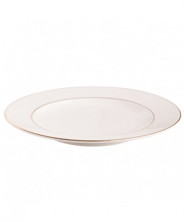 Talerz obiadowy płytki porcelana MariaPaula Nova Ecru Złota Linia 26 cm