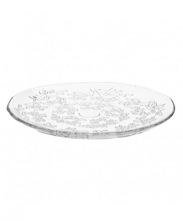 Talerz / patera na ciasto i tort szklana Flora 31,5 cm