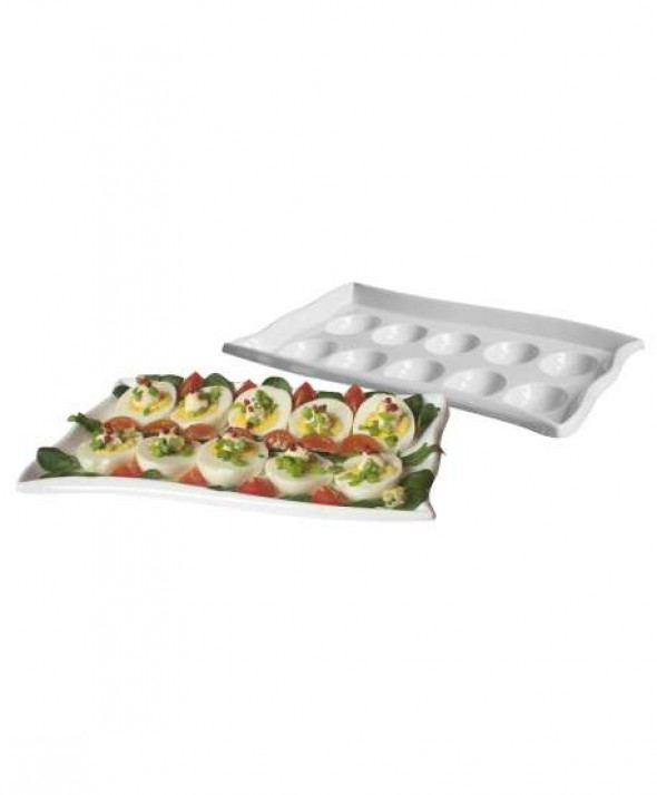 Talerz / półmisek na jajka plastikowy Warmel fala