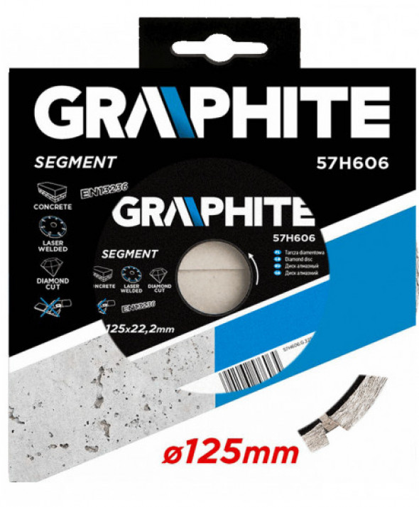Tarcza diamentowa 125 x 22.2 mm, segmentowa, spawana laserowo