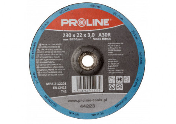 Tarcza do cięcia metalu wyp. t42, 115x2.5x22a30s proline
