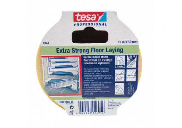 Taśma dwustronna do wykładzin prof.extra strong-mocna 10m:50mm