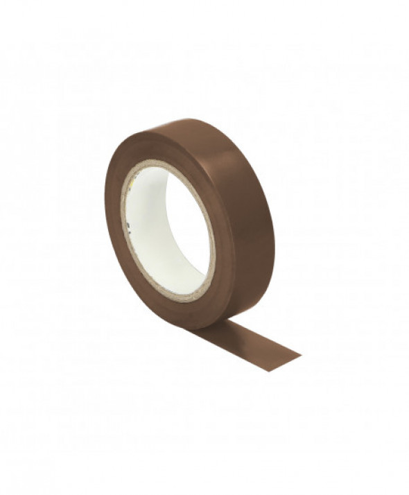 Taśma izolacyjna brązowa, uniepalniona, szerokość 15mm, grubość 0,13mm, 10m długości