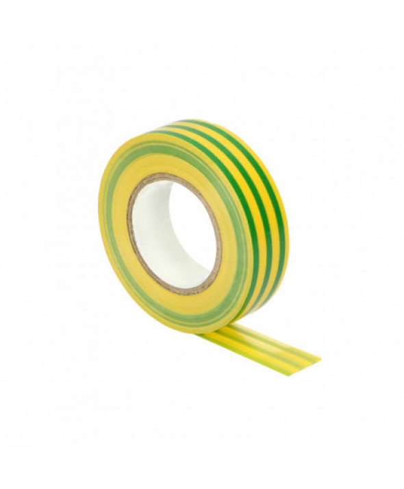 Taśma izolacyjna żółtozielona, uniepalniona, szerokość 19mm, grubość 0,13mm, 20m długości