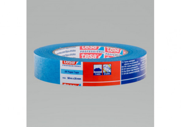 Taśma malarska 28d.wew.14d.zew. 50m:25mm niebieska