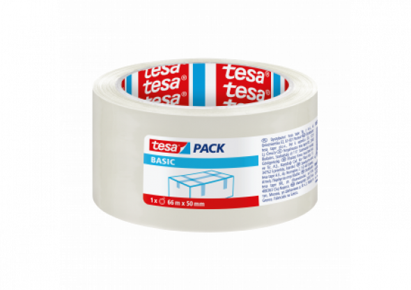 Taśma pakowa basic 66m:50mm, przezroczysta