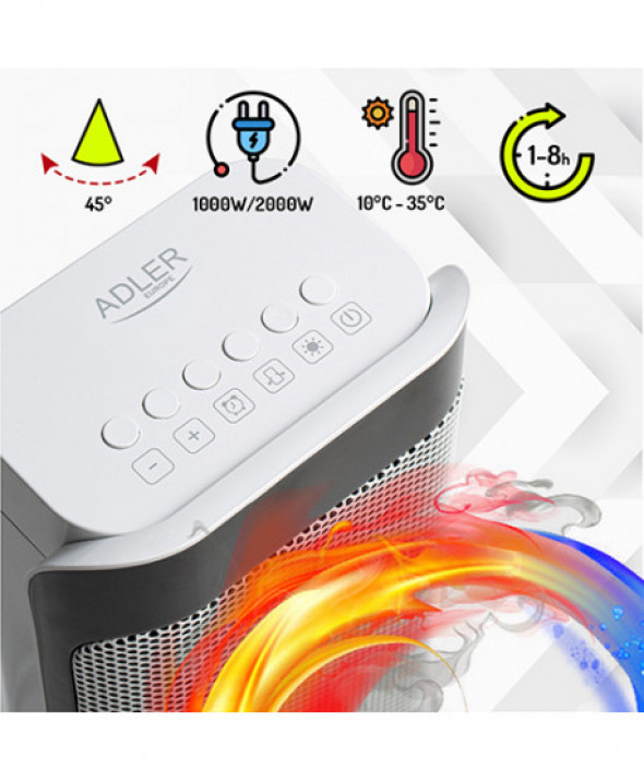 Termowentylator ceramiczny LCD z pilotem + Timer