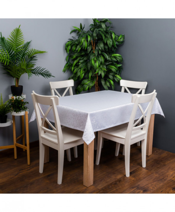 Tkanina obrusowa wodoodporna, kolor biały TORENA 305 cm.