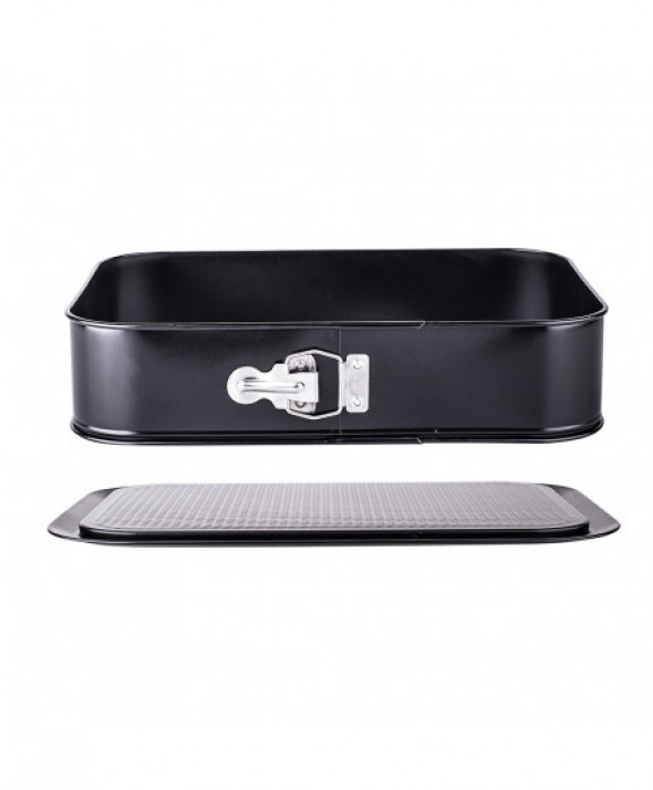 Tortownica / forma do pieczenia z wyjmowanym dnem prostokątna SNB czarna 34 x 24 cm