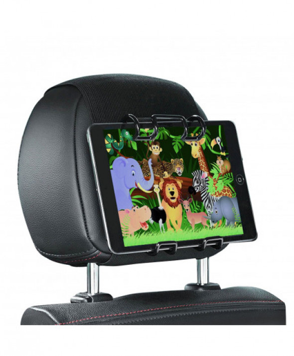 Uchwyt do tabletu na zagłówek fotela Maclean MC-816, rzep, rozstawiane ramiona