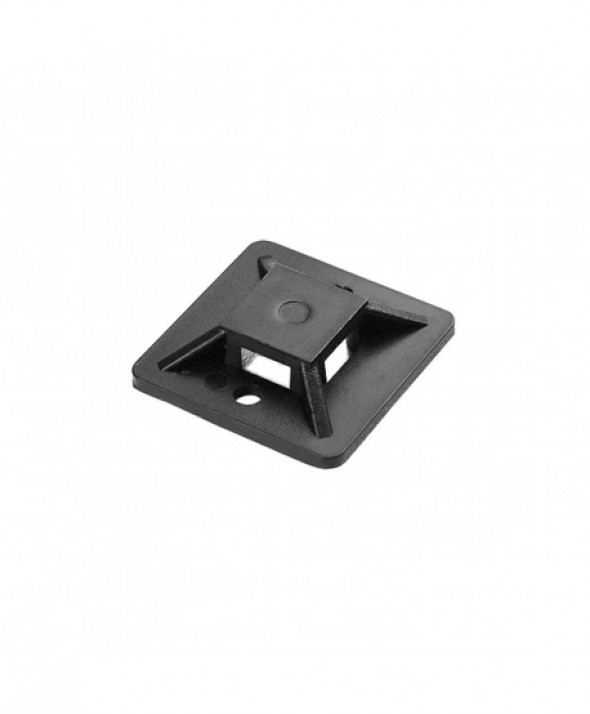 Uchwyt opaski kablowej, samoprzylepny, 20x20 mm, czarny, 10 sztuk
