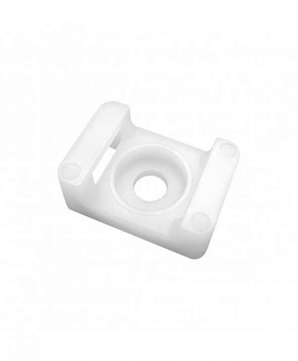Uchwyt opaski kablowej, siodełkowy, przykręcany, 22x16 mm, otwór montażowy 6,8mm, biały, 20 sztuk