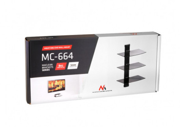 Uchwyt półka do DVD potrójna 8kg  Maclean MC-664