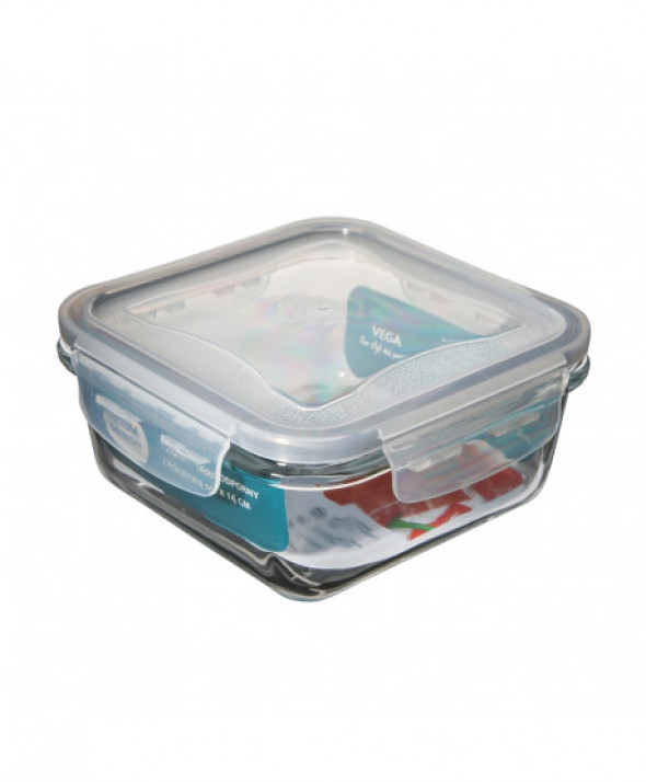 VEGA POJEMNIK ŻAROODPORNY Z POK. KWADRATOWY 0,55L 14X14CM