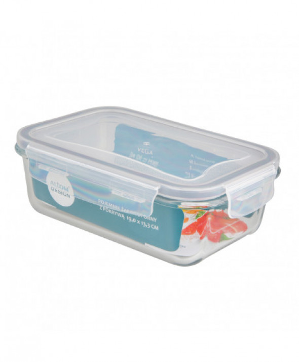 VEGA POJEMNIK ŻAROODPORNY Z POK. PROSTOKĄTNY 0,8L 19X13,3CM