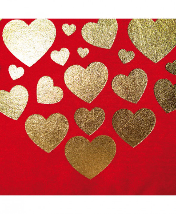 WALENTYNA poszewka dekoracyjna, 40x40cm, kolor 001 czerwony ze złotym zdobieniem TF0001/POP/001/040040/1