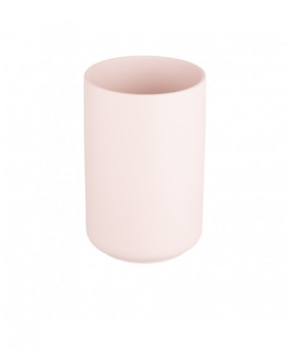 Wazon na kwiaty ceramiczny ozdobny pudrowy róż 15 cm