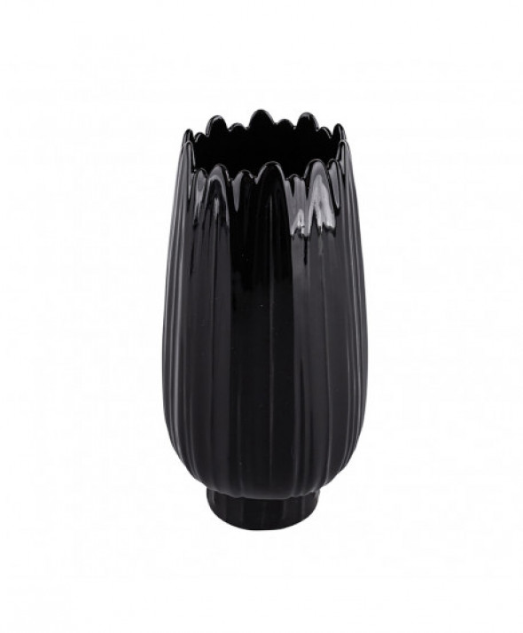 Wazon na kwiaty porcelanowy czarny 19 cm