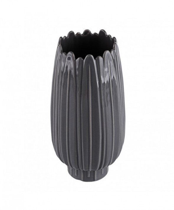 Wazon na kwiaty porcelanowy szary 24,5 cm