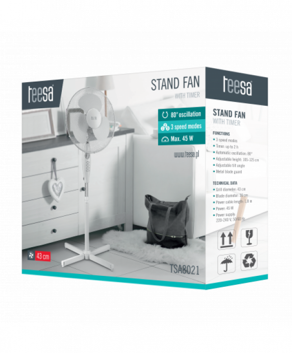 Wentylator stojacy TEESA  z wyłacznikiem czasowym