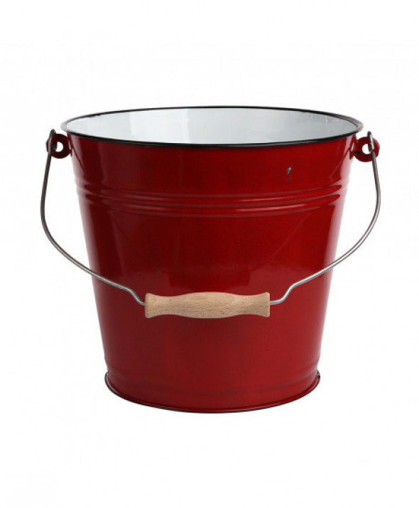 Wiadro emaliowane Silesia czerwone 10,9 l