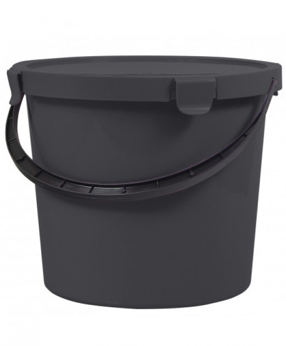 Wiadro z pokrywą Plast Team Berry 10L ciemnoszare