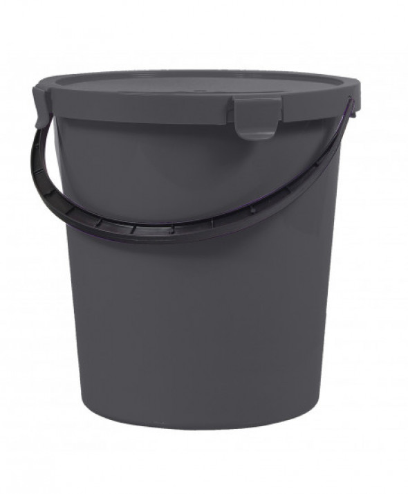 Wiadro z pokrywą Plast Team Berry 5L ciemnoszare