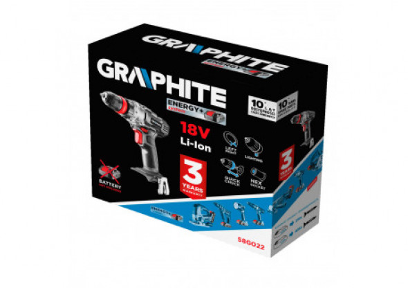 Wiertarko-wkrętarka akumulatorowa Energy+ 18V, Li-Ion, zdejmowany uchwyt 10 mm, bez akumulatora