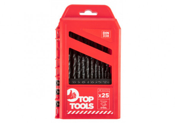 Wiertła do metalu HSS, 1.0-13.0 mm, zestaw 25 szt.