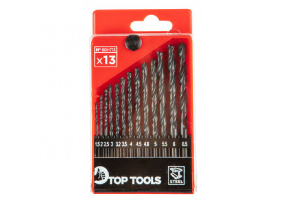 Wiertła do metalu HSS, 1.5-6.5 mm, zestaw 13 szt.