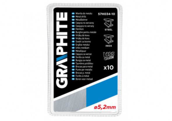 Wiertła do metalu HSS-Co 5.2 mm, 10 szt.