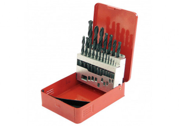 Wiertła do metalu kpl.19 szt. (1,0-10,0mm) pudełko metalowe