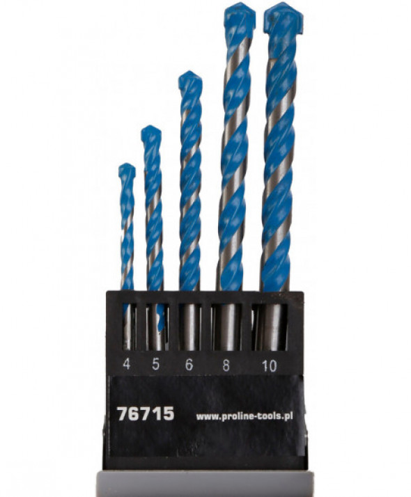 Wiertła węglowo-tytanowe, uniw., 5szt (4,5,6,8,10), proline