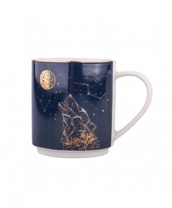 WILD NATURE KUBKI PROSTE NBC 300 ML 4 SZT. NA ZŁOTYM STOJAKU, DEK. ANIMALS