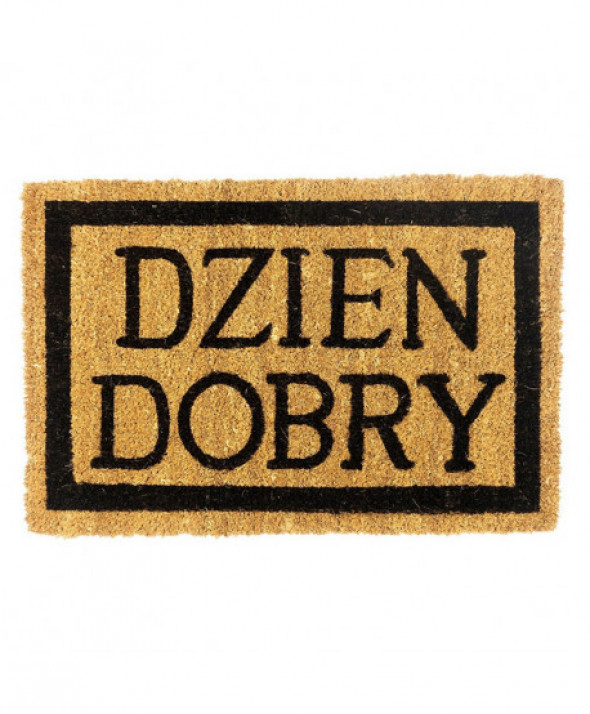 Wycieraczka do butów pod drzwi kokosowa Krystynka Dzień Dobry