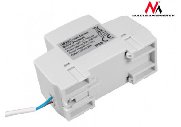 Wyłącznik czujnik zmierzchowy na szynę DIN z zewnętrzną sondą Maclean MCE83  220-240V/AC, 50Hz 20A.