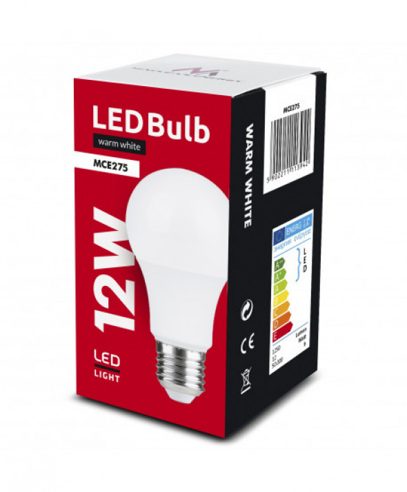 Żarówka LED E27, 12W  230V  Maclean Energy MCE275 WW ciepła biała 3000K 1250lm