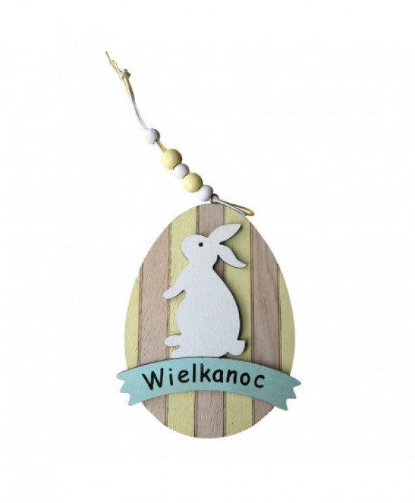 Zawieszka drewniana jajko wilekanocne / ozdoba na Wielkanoc 11,5 cm