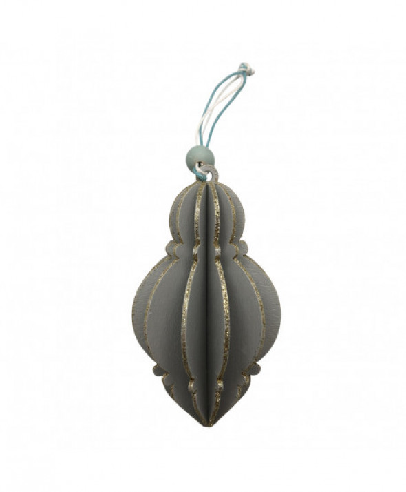 ZAWIESZKA DREWNIANA Z BROKATEM SZARA N/N BZ