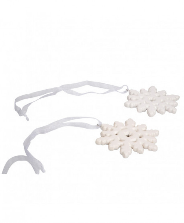 ZAWIESZKA ŚNIEŻYNKA 7X8,5 CM BIAŁA MATOWA N/N BZ