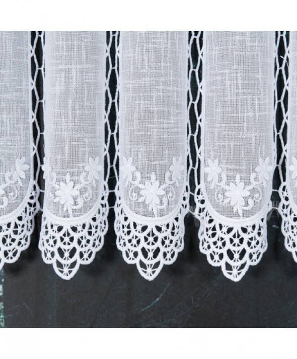 Zazdrostka biała z aplikacją 015590 90 cm.