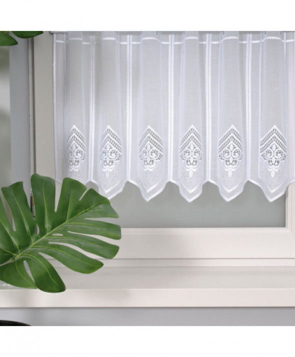 Zazdrostka biała z aplikacją panelowa 029700 90 cm.