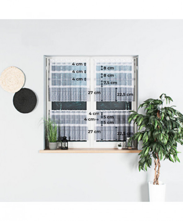 Zazdrostka biała z szarym żakardowa pasowa 181015 50 cm.