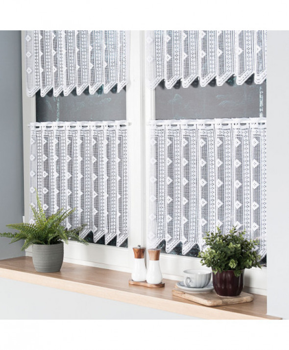 Zazdrostka biała żakardowa 303690 30 cm.