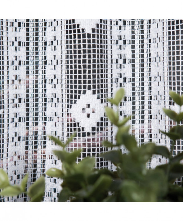 Zazdrostka biała żakardowa 303690 90 cm.