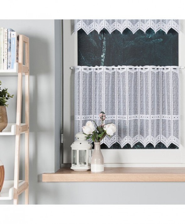 Zazdrostka biała żakardowa 341510 45 cm.