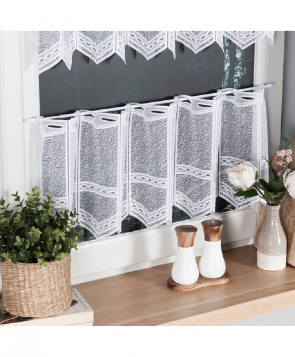 Zazdrostka biała żakardowa 341510 90 cm.