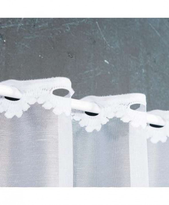 Zazdrostka biała żakardowa pasowa 023297 40 cm.